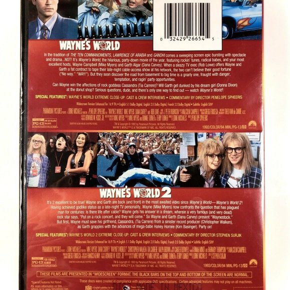 WAYNE'S WORLD 1 & 2 Movie Collection Double Feature NEW SEALED 90's Myers Carvey - Picture 2 of 3